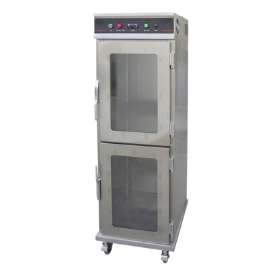 E-DBW-12B-21E รถเข็นอุ่นไฟฟ้า Commercial 2-Glass Door 24 Layers Food Warmer Cart