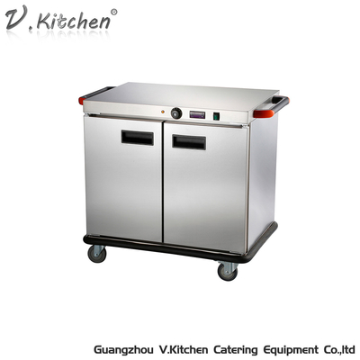 EWC-4S รถเข็นอุ่นไฟฟ้าเชิงพาณิชย์ 2 ประตู 4 ชั้นรถเข็นอุ่นอาหาร