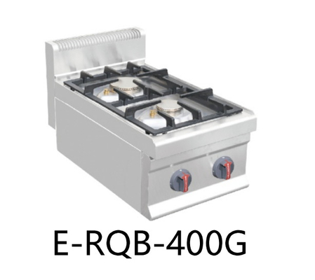 E-RQB-400G ร้านอาหารเชิงพาณิชย์อุปกรณ์ครัวเคาน์เตอร์เตาแก๊สเตาคู่