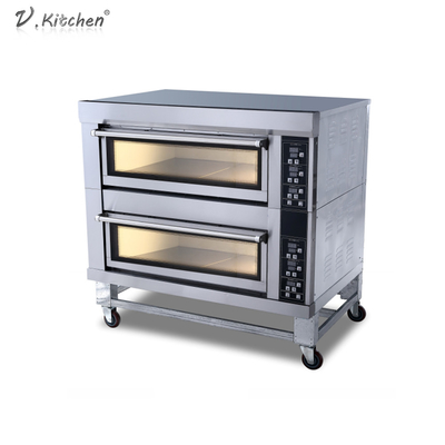 4 ถาด Double Deck 13.2kw เตาอบเบเกอรี่ไฟฟ้าเครื่อง
